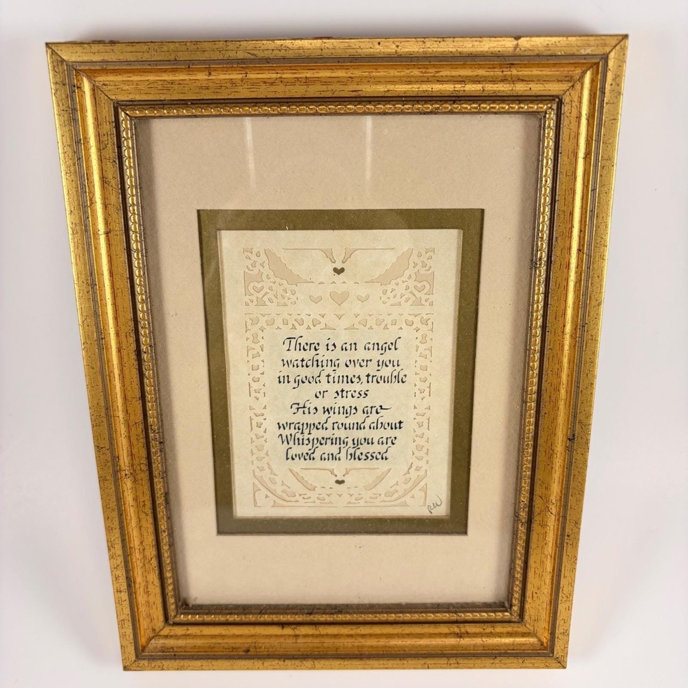Regina Walters‎ Scherenschnitte Angel Framed Paper Cut Art Cottagecore MCM